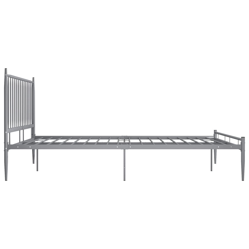 Bed Frame without Mattress Grey Metal 200x200 cm