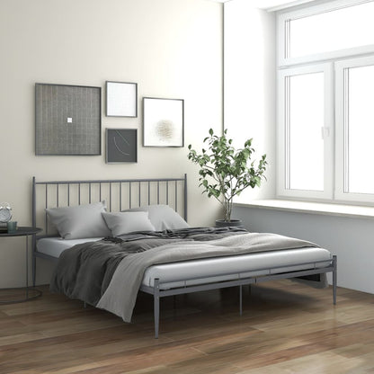 Bed Frame without Mattress Grey Metal 200x200 cm