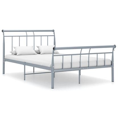 Bed Frame without Mattress Grey Metal 120x200 cm