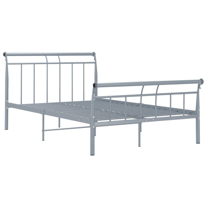 Bed Frame without Mattress Grey Metal 120x200 cm