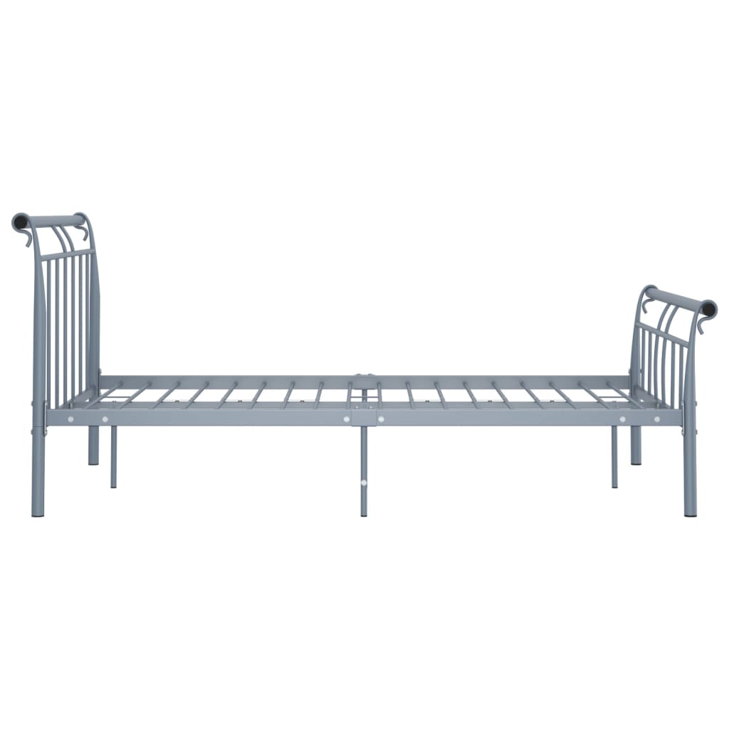 Bed Frame without Mattress Grey Metal 120x200 cm