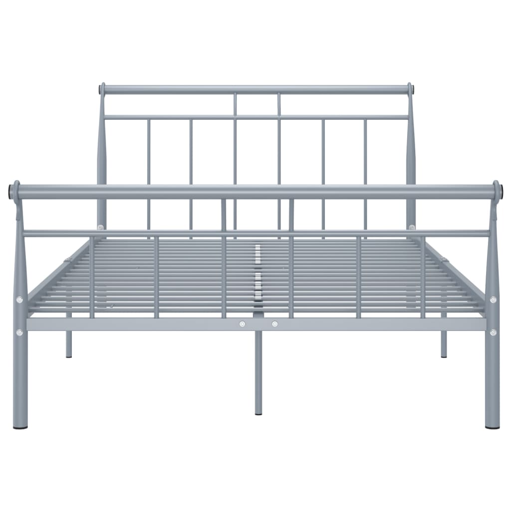 Bed Frame without Mattress Grey Metal 120x200 cm