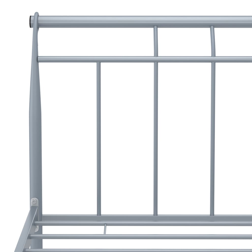 Bed Frame without Mattress Grey Metal 120x200 cm