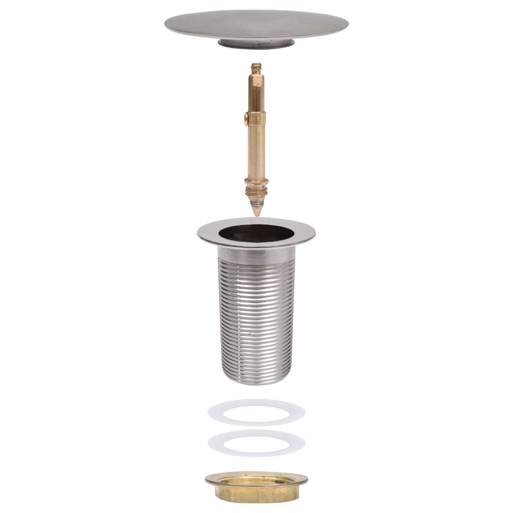 Push Drain without Overflow Function Chrome 6.4x6.4x9.1 cm