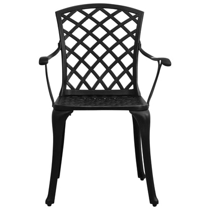 Garden Chairs 4 pcs Cast Aluminium Black