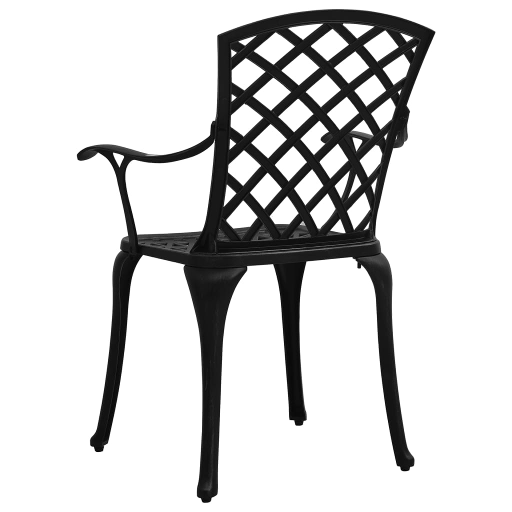 Garden Chairs 4 pcs Cast Aluminium Black