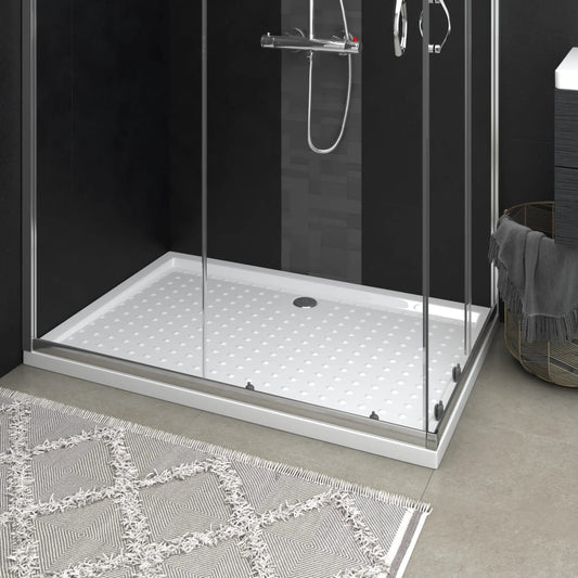 Shower Base Tray with Dots White 80x120x4 cm ABS