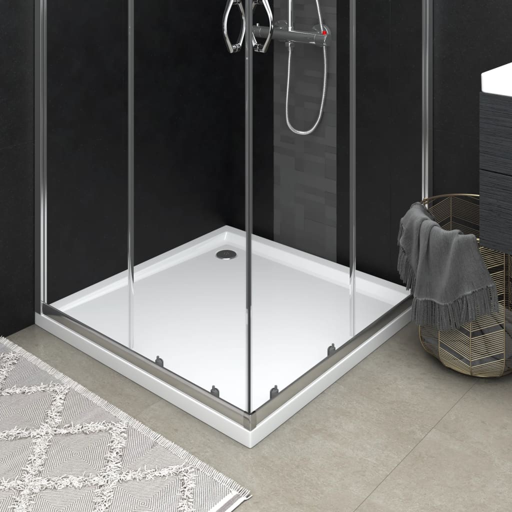 Square ABS Shower Base Tray White 80x80 cm