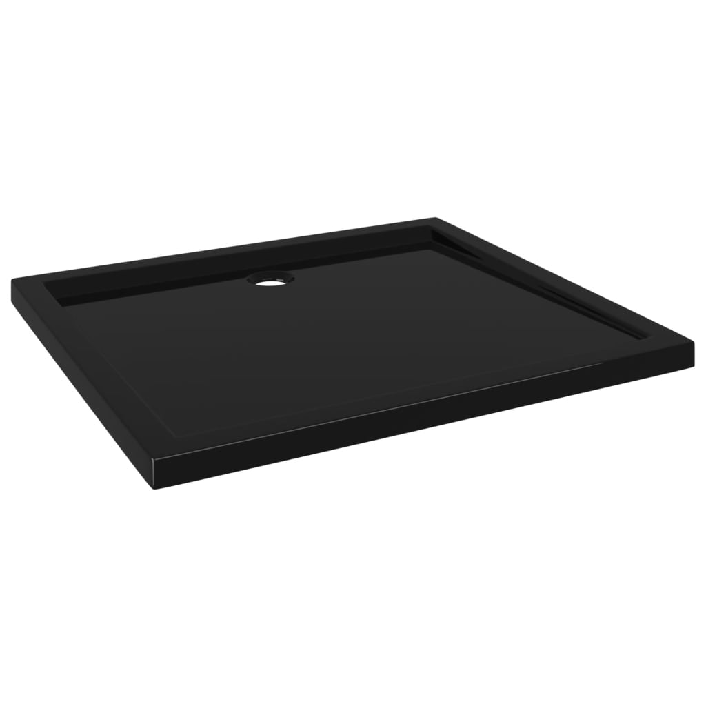 Rectangular ABS Shower Base Tray Black 80x90 cm