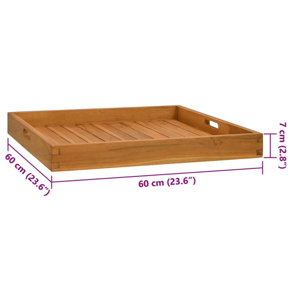 Serving Tray 60x60 cm Solid Teak Wood