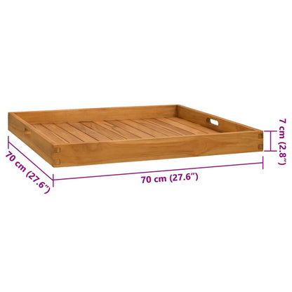 Serving Tray 70x70 cm Solid Teak Wood