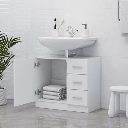 Sink Cabinet White 63x30x54 cm Engineered Wood