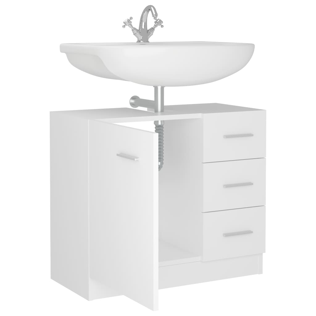 Sink Cabinet White 63x30x54 cm Engineered Wood