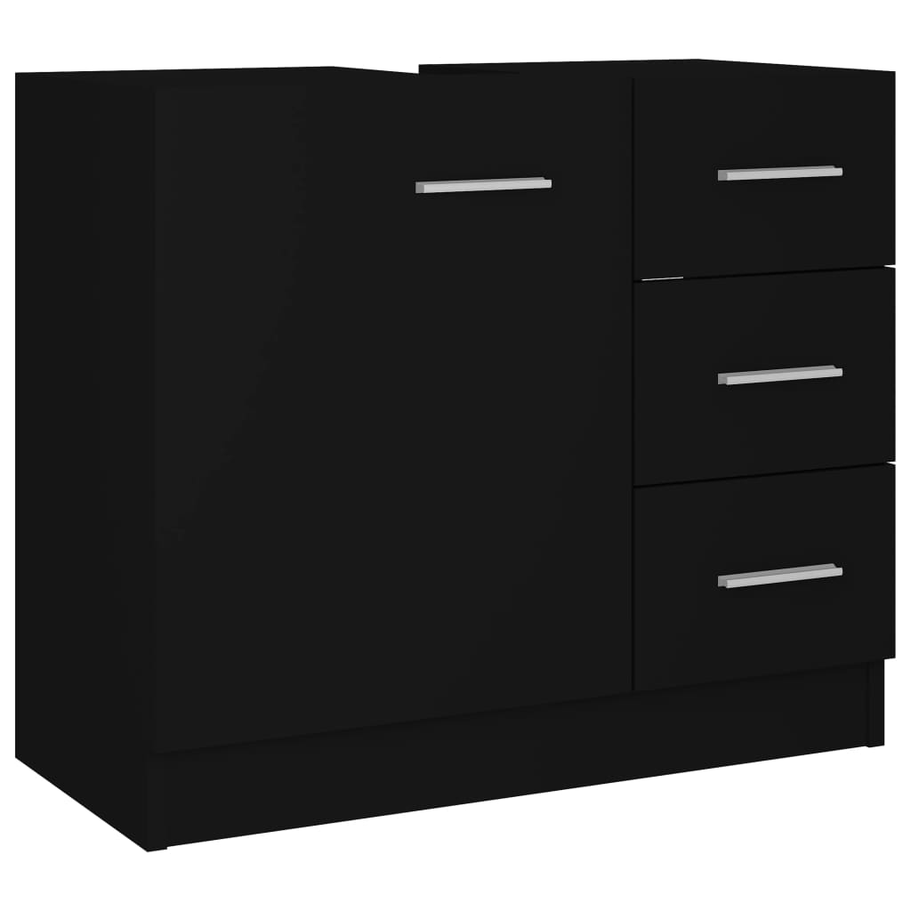 Sink Cabinet Black 63x30x54 cm Engineered Wood