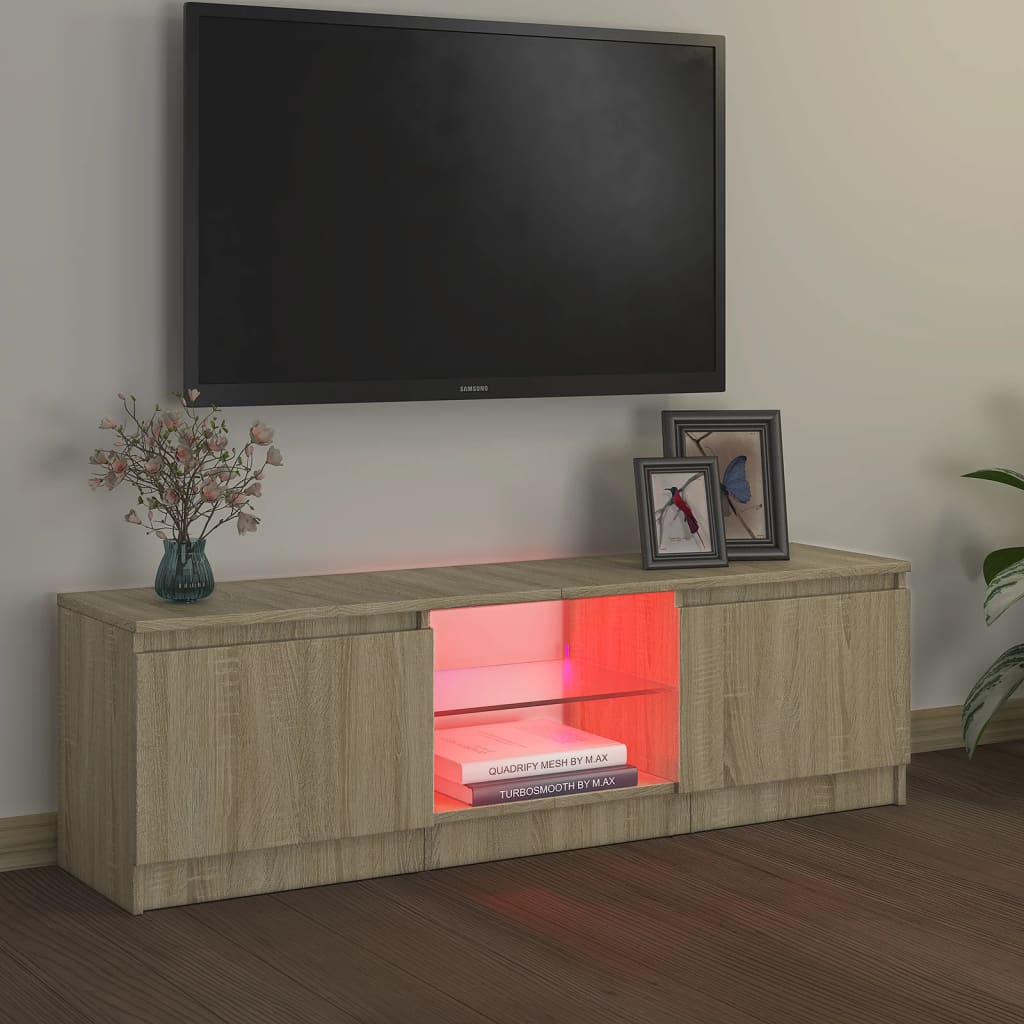 TV Cabinet with LED Lights Sonoma Oak 120x30x35.5 cm