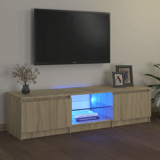 TV Cabinet with LED Lights Sonoma Oak 140x40x35.5 cm