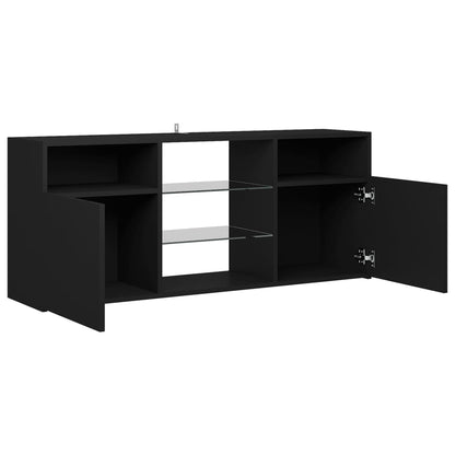 TV Cabinet with LED Lights Black 120x30x50 cm