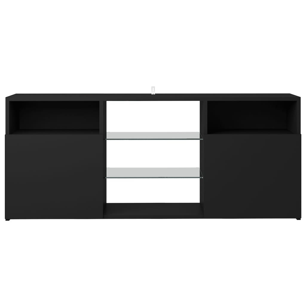 TV Cabinet with LED Lights Black 120x30x50 cm