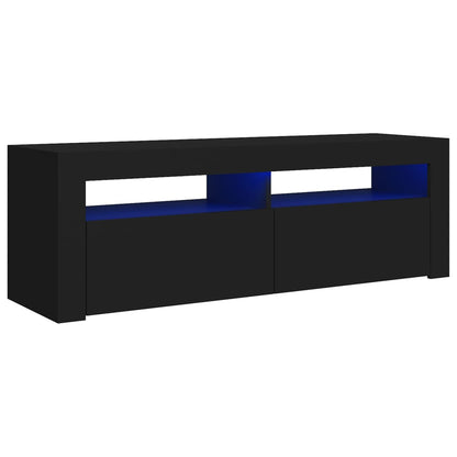 TV Cabinet with LED Lights Black 120x35x40 cm