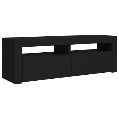 TV Cabinet with LED Lights Black 120x35x40 cm