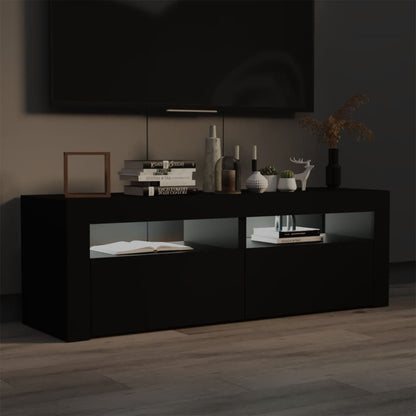 TV Cabinet with LED Lights Black 120x35x40 cm