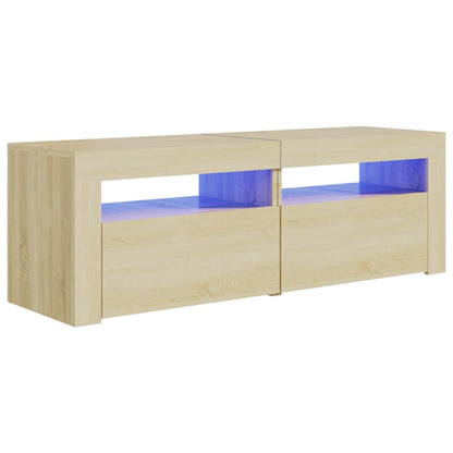 TV Cabinet with LED Lights Sonoma Oak 120x35x40 cm