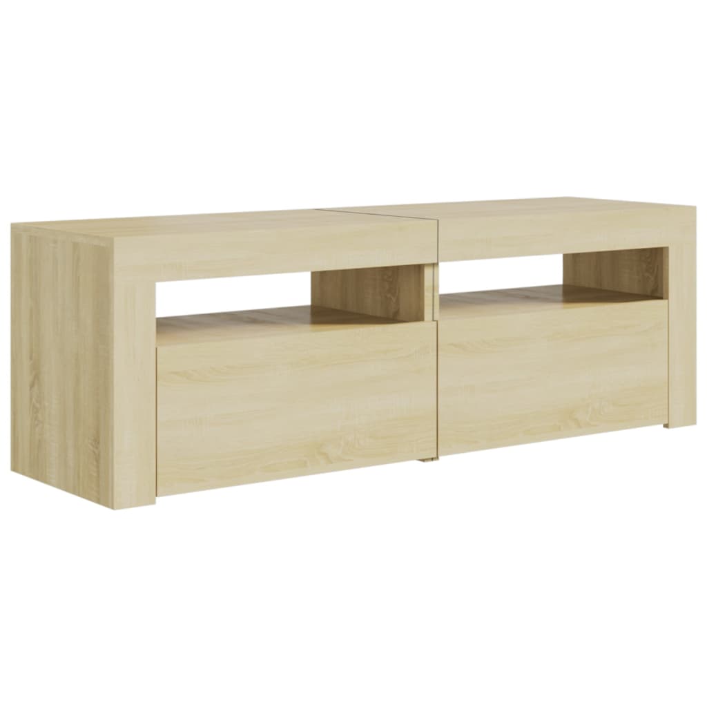 TV Cabinet with LED Lights Sonoma Oak 120x35x40 cm