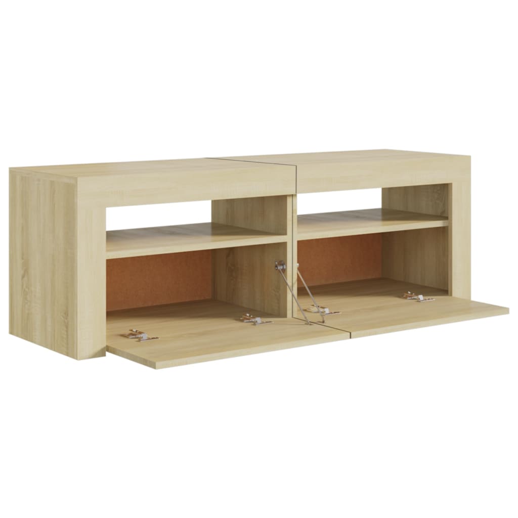 TV Cabinet with LED Lights Sonoma Oak 120x35x40 cm