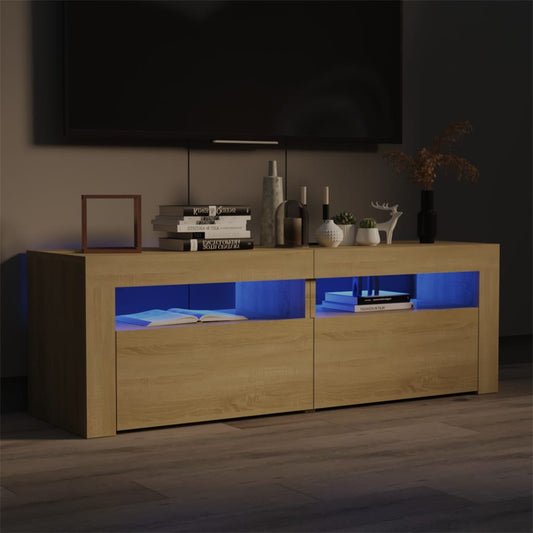 TV Cabinet with LED Lights Sonoma Oak 120x35x40 cm