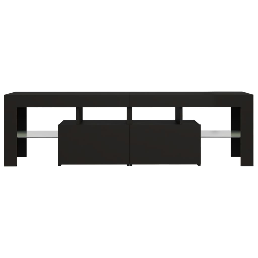 TV Cabinet with LED Lights Black 140x36.5x40 cm