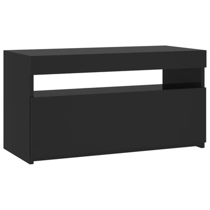 TV Cabinet with LED Lights Black 75x35x40 cm