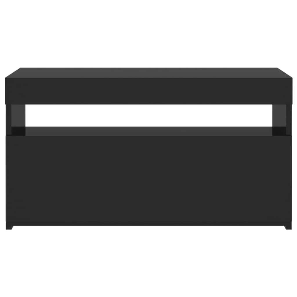 TV Cabinet with LED Lights Black 75x35x40 cm