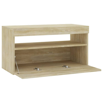 TV Cabinet with LED Lights Sonoma Oak 75x35x40 cm