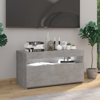 TV Cabinet with LED Lights Concrete Grey 75x35x40 cm