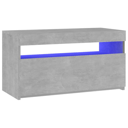 TV Cabinet with LED Lights Concrete Grey 75x35x40 cm