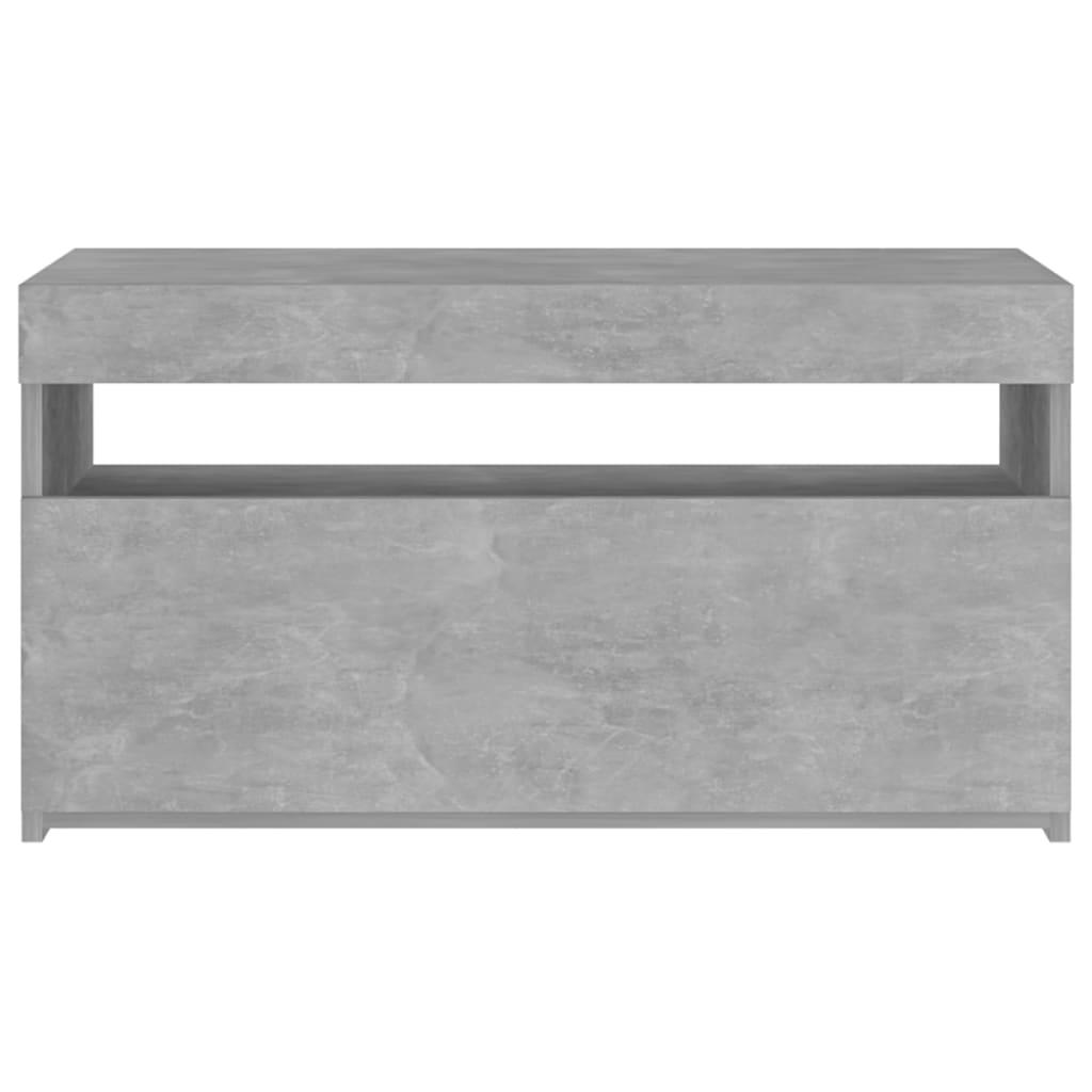 TV Cabinet with LED Lights Concrete Grey 75x35x40 cm