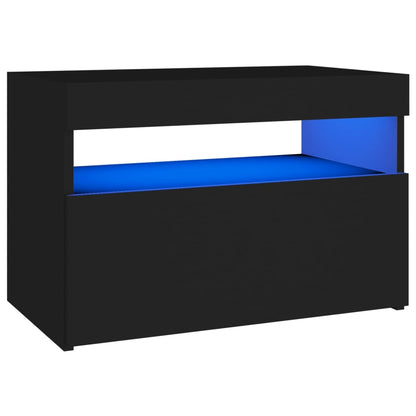 TV Cabinet with LED Lights Black 60x35x40 cm