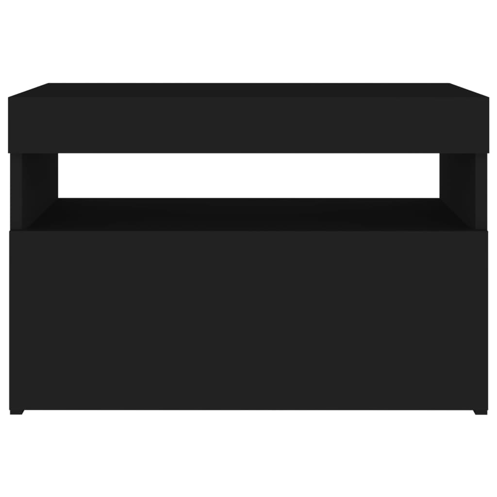 TV Cabinet with LED Lights Black 60x35x40 cm