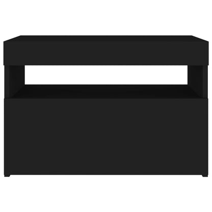 TV Cabinet with LED Lights Black 60x35x40 cm