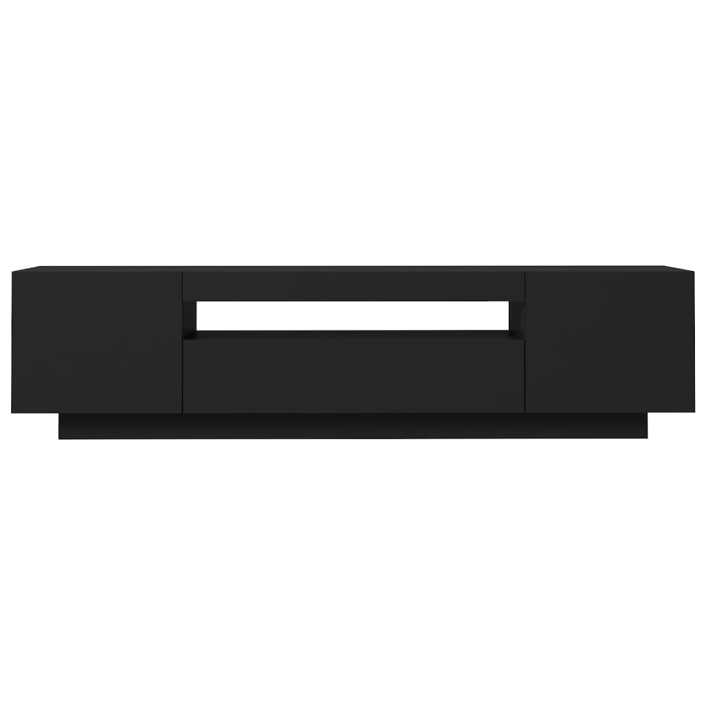 TV Cabinet with LED Lights Black 160x35x40 cm