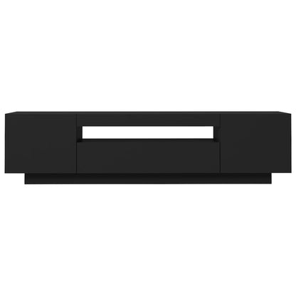 TV Cabinet with LED Lights Black 160x35x40 cm