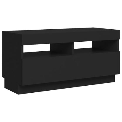 TV Cabinet with LED Lights Black 80x35x40 cm