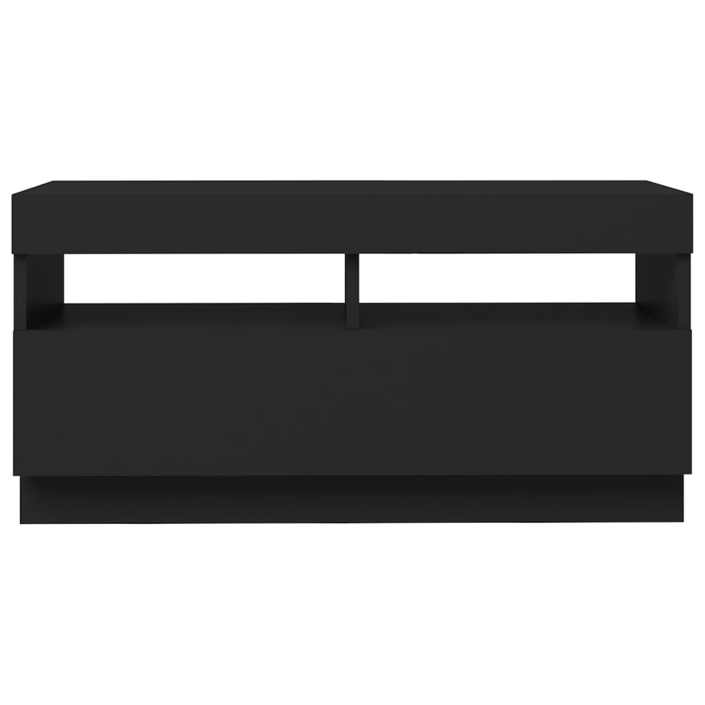 TV Cabinet with LED Lights Black 80x35x40 cm