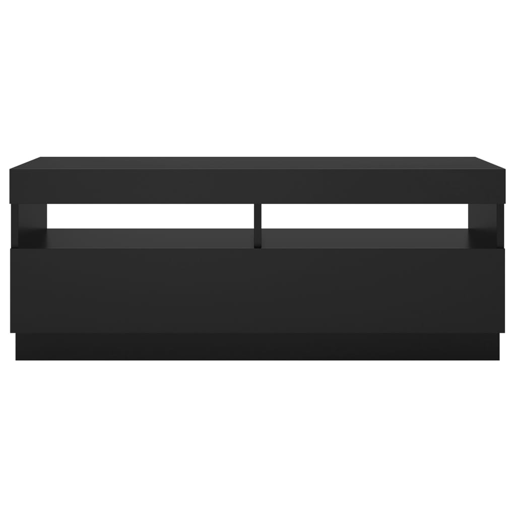 TV Cabinet with LED Lights Black 100x35x40 cm