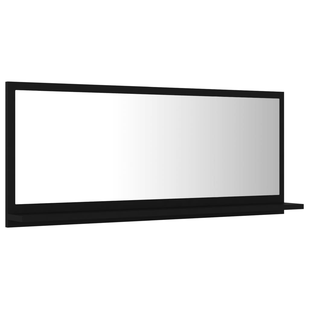 Bathroom Mirror Black 90x10.5x37 cm Engineered Wood