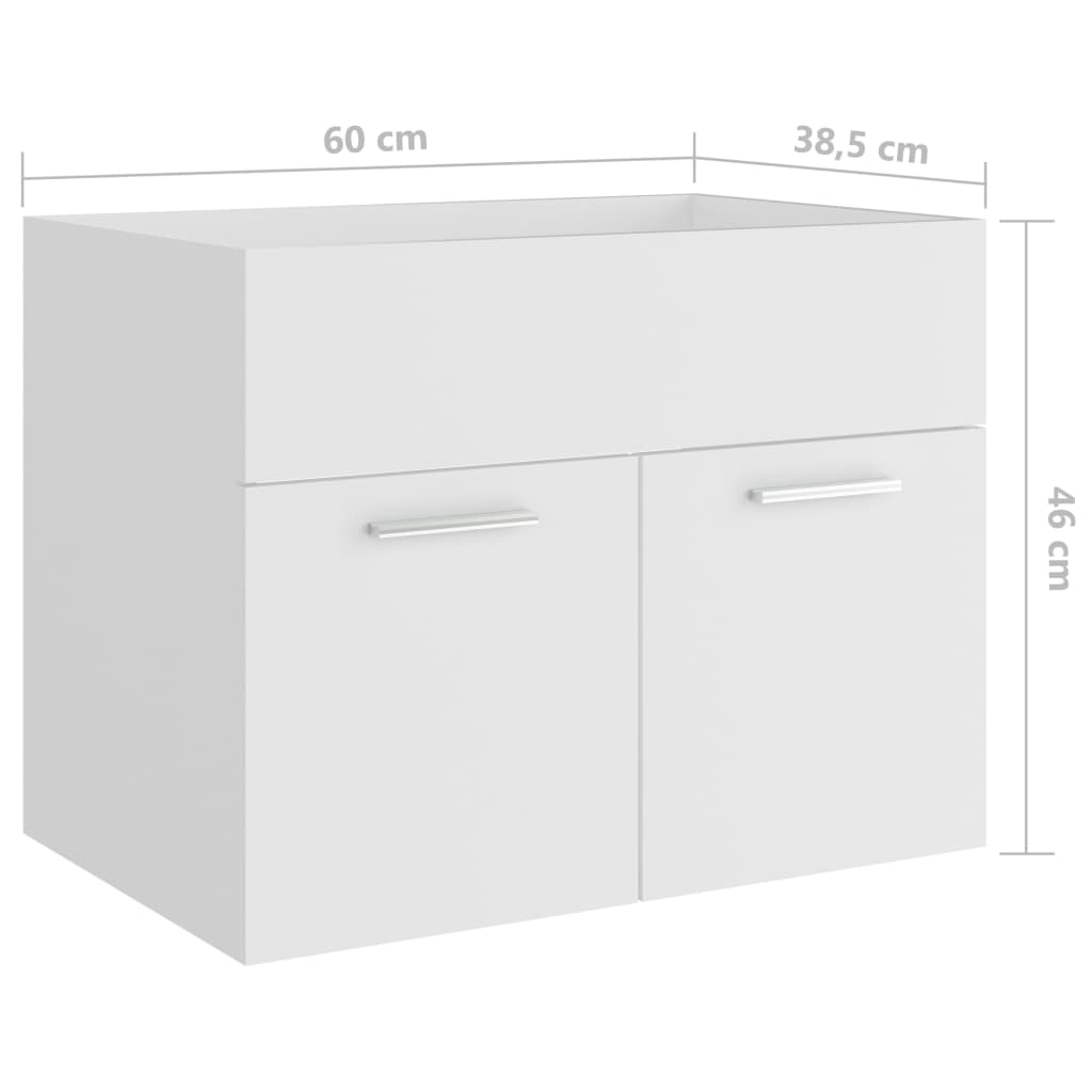 Sink Cabinet White 60x38.5x46 cm Engineered Wood