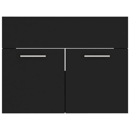 Sink Cabinet Black 60x38.5x46 cm Engineered Wood