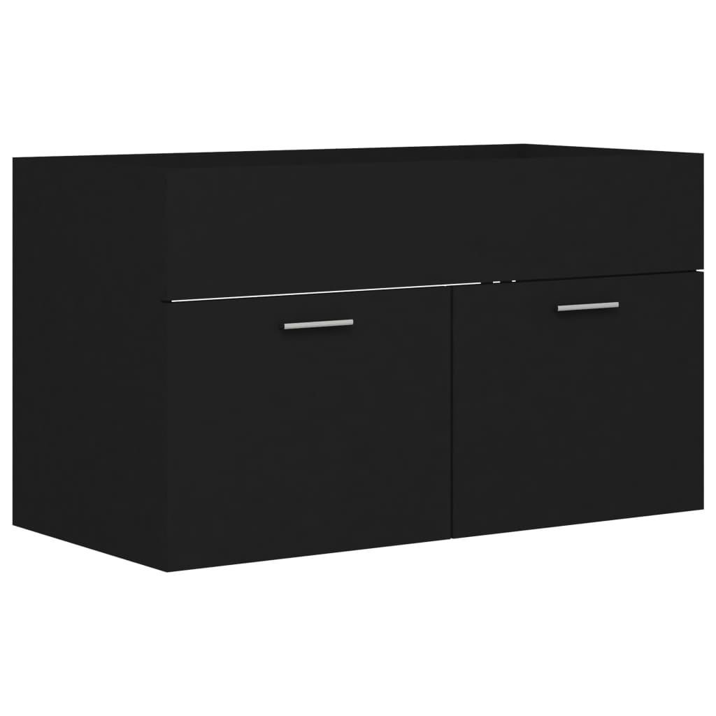 Sink Cabinet Black 80x38.5x46 cm Engineered Wood