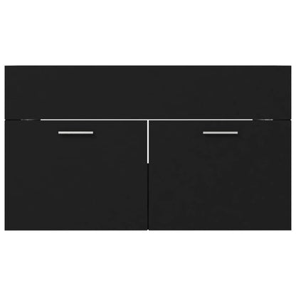 Sink Cabinet Black 80x38.5x46 cm Engineered Wood