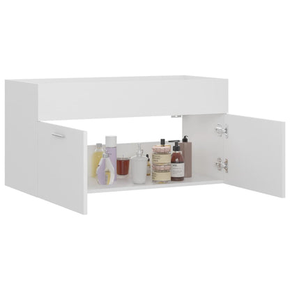 Sink Cabinet White 90x38.5x46 cm Engineered Wood